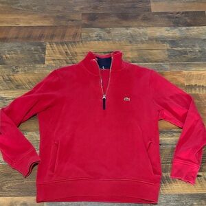 Lacoste Men's Flat Ribbed Zippered Stand-Up Collar Sweatshirt